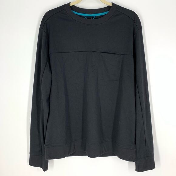 all in motion Men's Black Ponte Crewneck Sweatshirt Long Sleeve Size Small - Picture 1 of 6